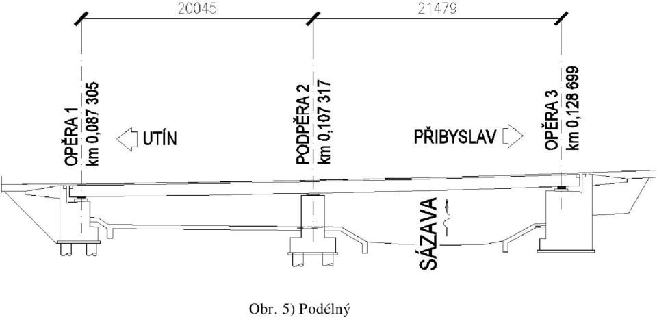 Piloty pro opěru a podpěru byly prováděny s hluchým vrtáním 1,5 2,5 m. Pod opěrou 1 a podpěrou 2 je provedeno 8 ks pilot.