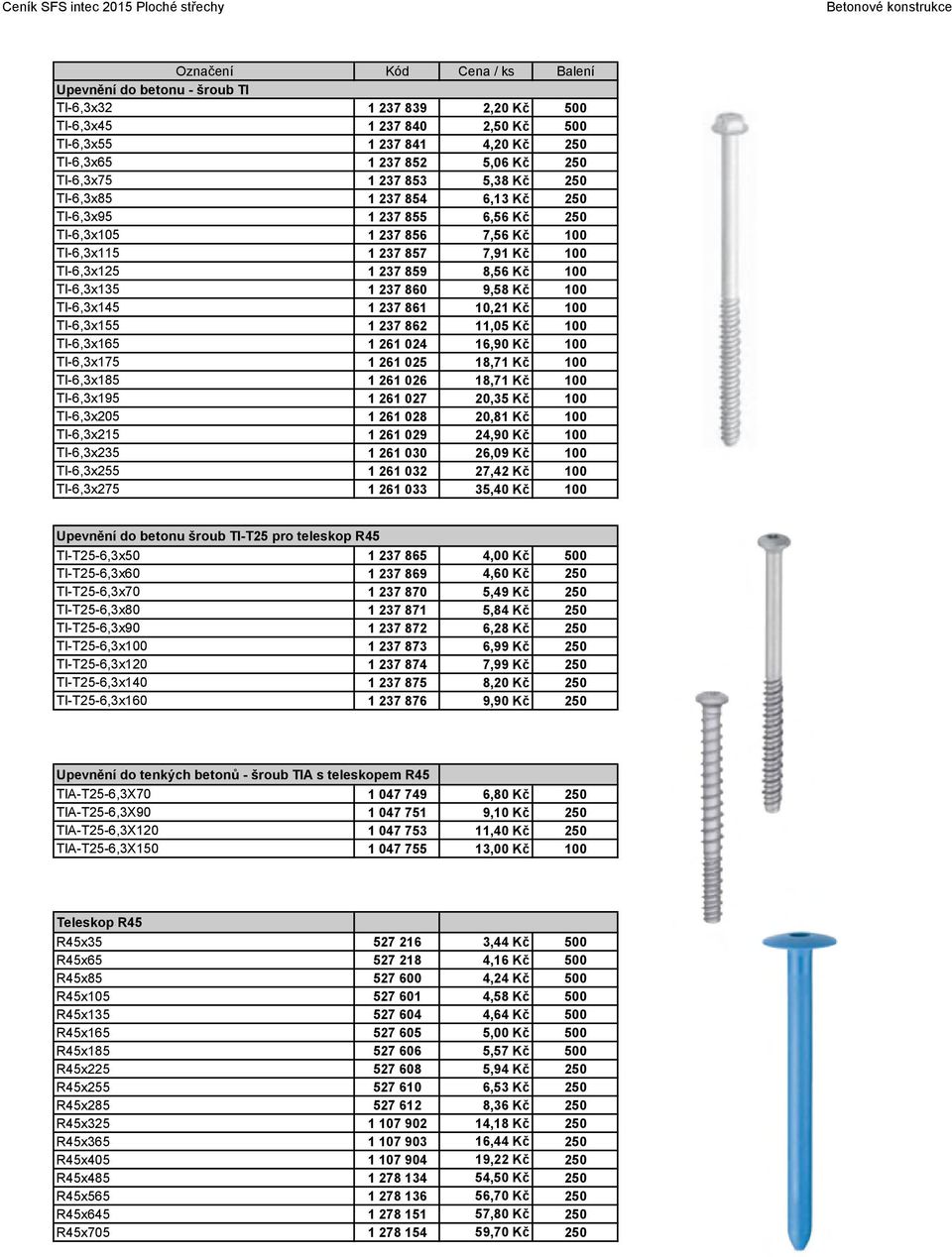 9,58 Kč 100 TI-6,3x145 1 237 861 10,21 Kč 100 TI-6,3x155 1 237 862 11,05 Kč 100 TI-6,3x165 1 261 024 16,90 Kč 100 TI-6,3x175 1 261 025 18,71 Kč 100 TI-6,3x185 1 261 026 18,71 Kč 100 TI-6,3x195 1 261