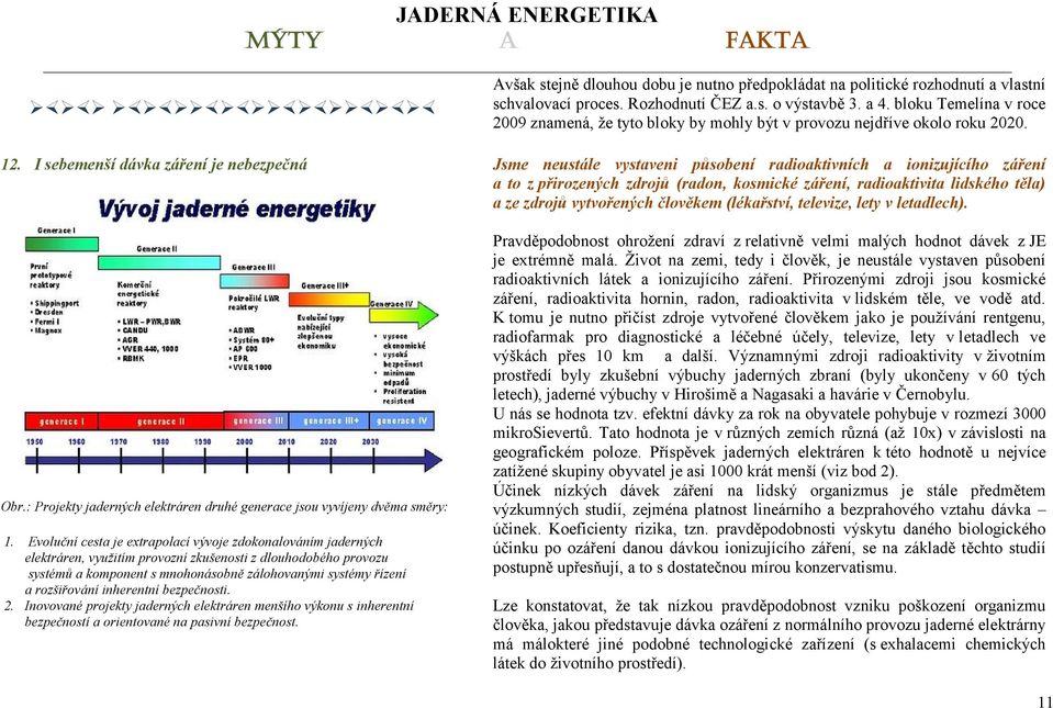: Projekty jaderných elektráren druhé generace jsou vyvíjeny dvěma směry: 1.