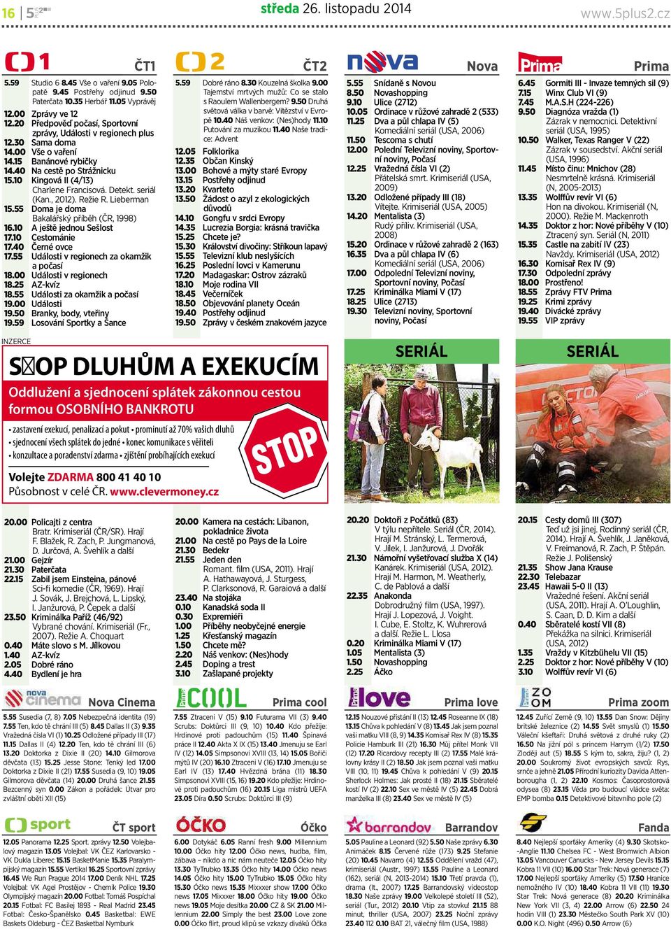 seriál (Kan., 01). Režie R. Lieberman 1. Doma je doma Bakalářský příběh (ČR, 1) 16.10 Aještě jednou Sešlost 1.10 Cestománie 1.40 Černé ovce 1. Události vregionechzaokamžik apočasí 1.