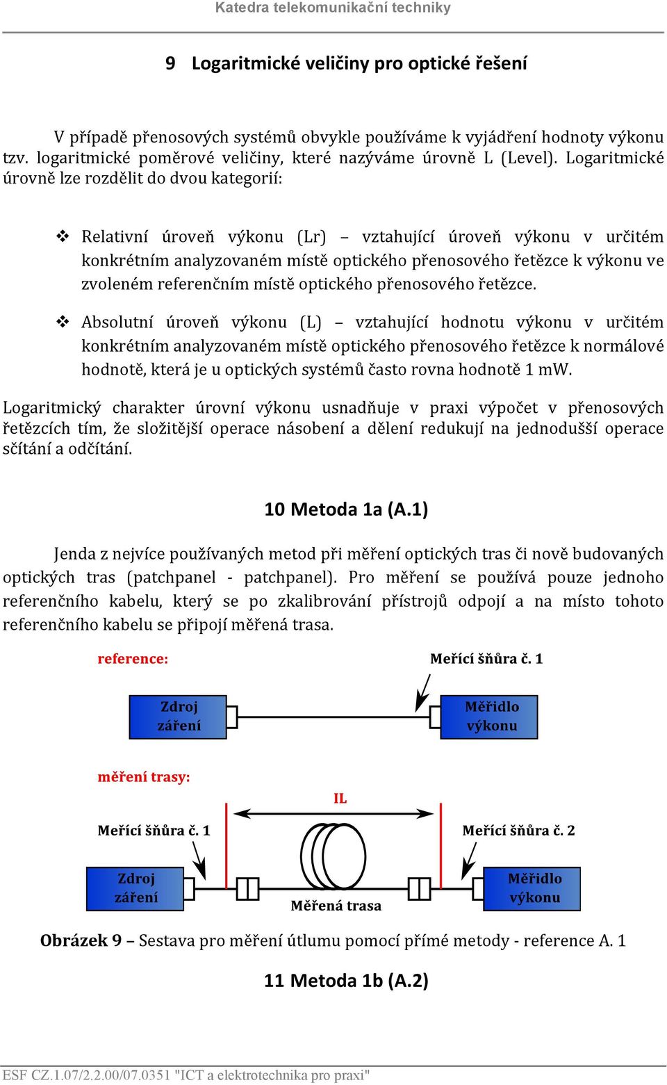 referenčním místě optického přenosového řetězce.