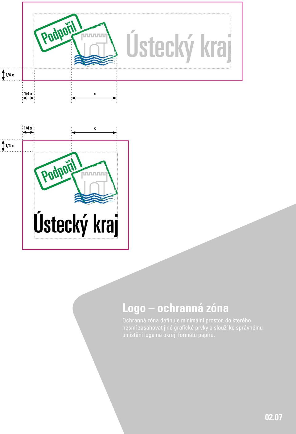 kterého nesmí zasahovat jiné grafické prvky a