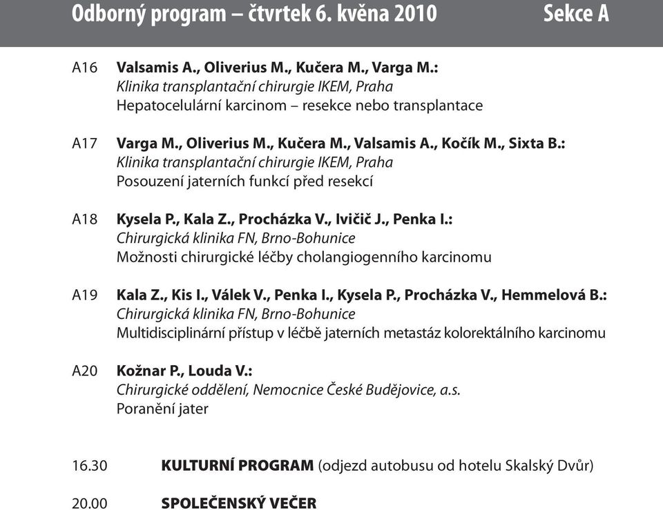 : Klinika transplantační chirurgie IKEM, Praha Posouzení jaterních funkcí před resekcí Kysela P., Kala Z., Procházka V., Ivičič J., Penka I.