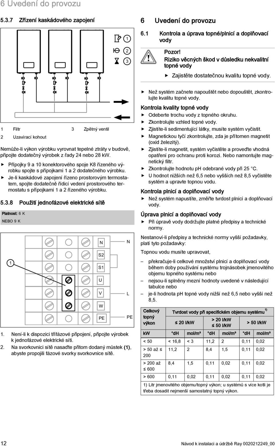 Filtr 2 Uzavírací kohout 3 Zpětný ventil emůže-li výkon výrobku vyrovnat tepelné ztráty v budově, připojte dodatečný výrobek z řady 24 nebo 28 kw.