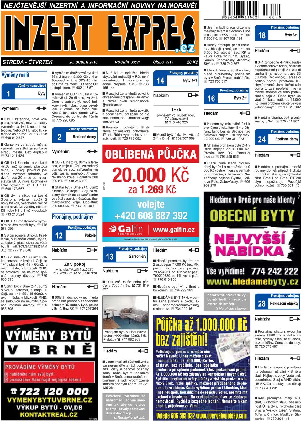 1+kk pronájem vč. služeb 4590 TV zásuvka,wifi ( Menší byty 1kk, 1+1 včetně  2+1 v Brně. ( - PDF Stažení zdarma