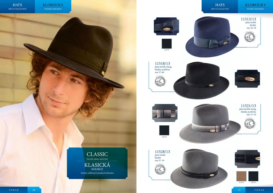 podšívka size 57 59 CLASSIC Favorite classic men s hats KLASICKÁ KOLEKCE