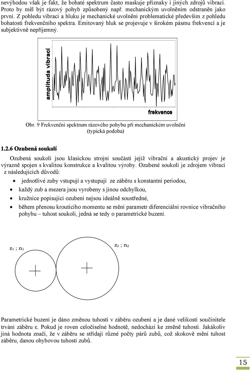 amplituda vibrací frekvence Obr. 9 Frekvenční spektrum rázového pohybu při mechanickém uvolnění (typická podoba) 1.2.