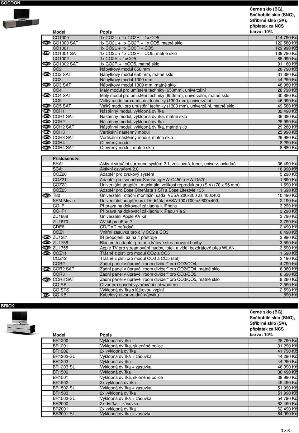 Nábytkový modul 1300 mm 44 290 Kč CO3 SAT Nábytkový modul 1300 mm, matné sklo 48 980 Kč CO4 Malý modul pro umístění techniky (650mm), univerzální 28 790 Kč CO4 SAT Malý modul pro umístění techniky