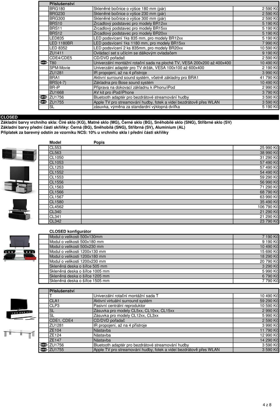 podsvícení 1ks 1180 mm, pro modely BR15xx 7 990 Kč LED 8352 LED podsvícení 2 ks 835mm, pro modely BR20xx 10 590 Kč ZU1411 Ovládací set s učícím se dálkovým ovladačem 9 190 Kč CDE4/CDE5 CD/DVD pořadač