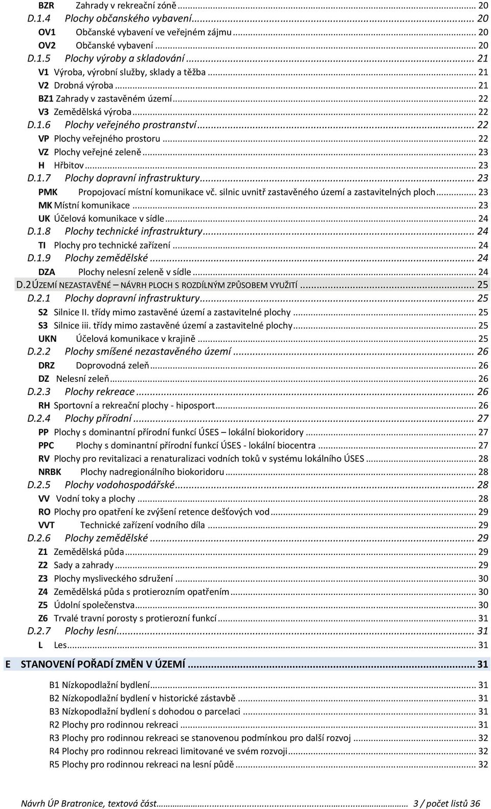 .. 22 VP Plochy veřejného prostoru... 22 VZ Plochy veřejné zeleně... 23 H Hřbitov... 23 D.1.7 Plochy dopravní infrastruktury... 23 PMK Propojovací místní komunikace vč.