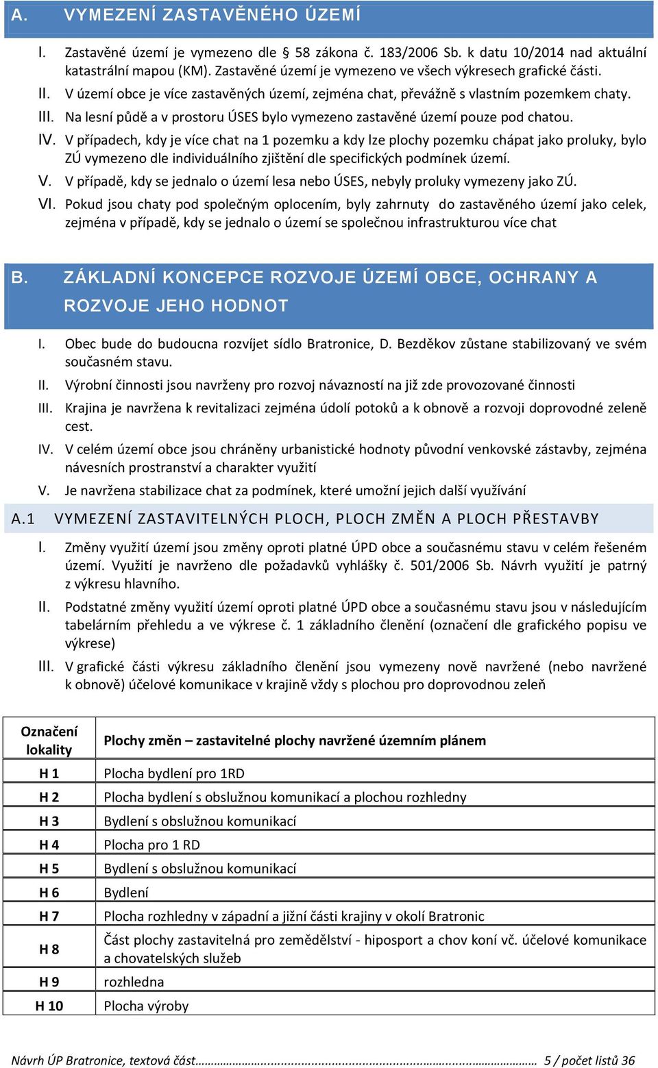 II Na lesní půdě a v prostoru ÚSES bylo vymezeno zastavěné území pouze pod chatou. IV.