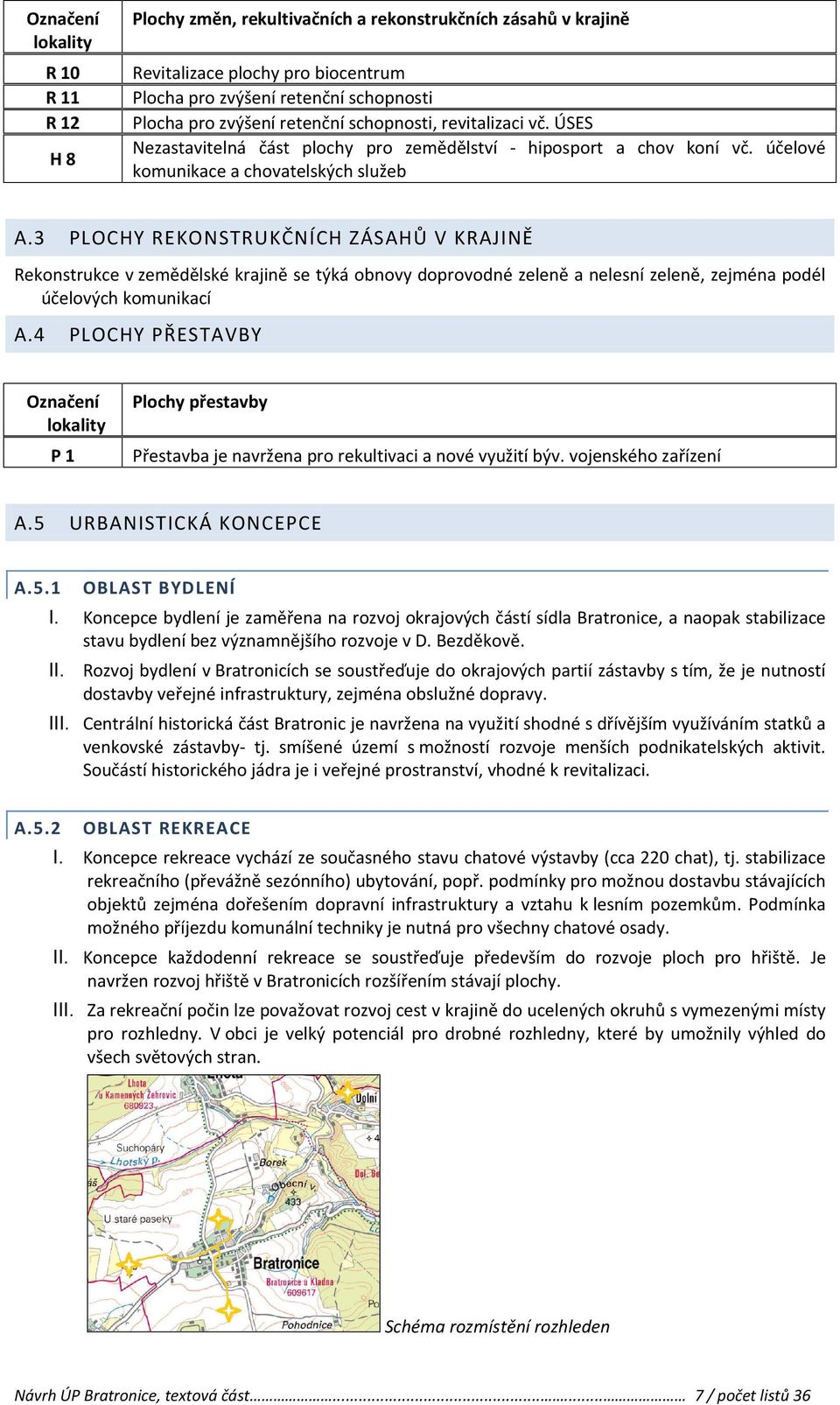 3 Plochy změn, rekultivačních a rekonstrukčních zásahů v krajině PLOCHY REKONSTRUKČNÍCH ZÁSAHŮ V KRAJINĚ Rekonstrukce v zemědělské krajině se týká obnovy doprovodné zeleně a nelesní zeleně, zejména