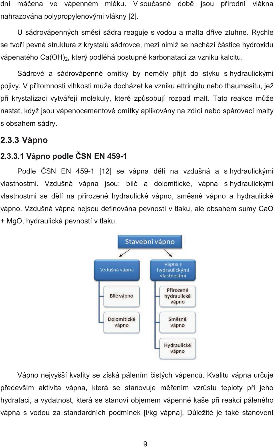 Sádrové a sádrovápenné omítky by nem ly p ijít do styku s hydraulickými pojivy.