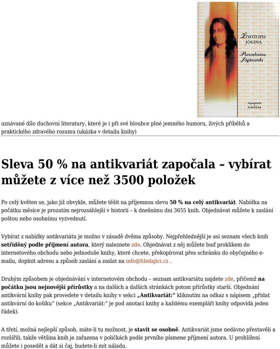 Nabídka na počátku měsíce je prozatím nejrozsáhlejší v historii k dnešnímu dni 3655 knih. Objednávat můžete k zaslání poštou nebo osobnímu vyzvednutí.