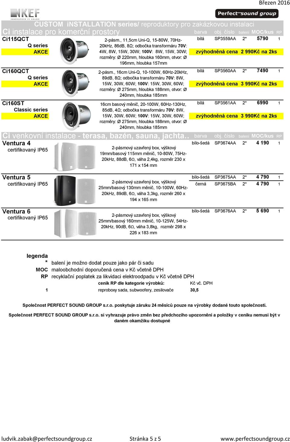 otvor: Ø 196mm, hloubka 157mm Ci160QCT 2-pásm.