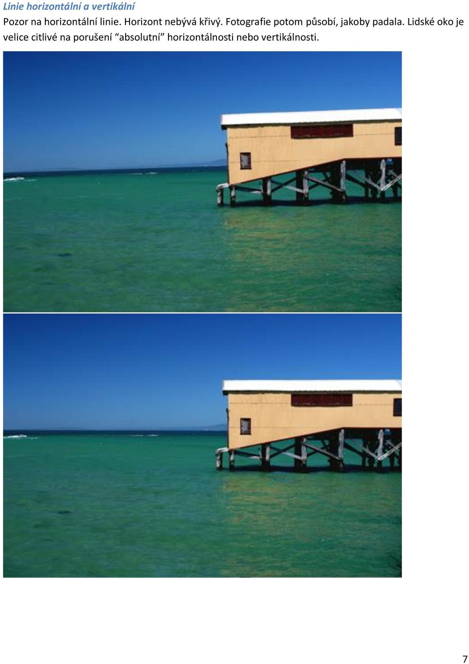 Fotografie potom působí, jakoby padala.