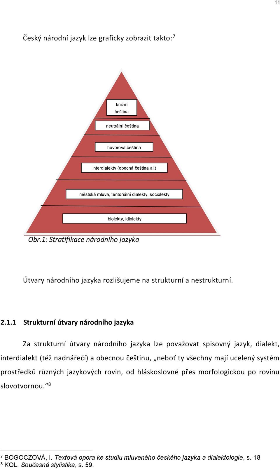 Stratifikace národního jazyka Útvary národního jazyka rozlišujeme na strukturní a nestrukturní. 2.1.