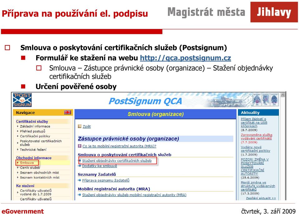 (Postsignum) Formulář ke stažení na webu http://qca.postsignum.