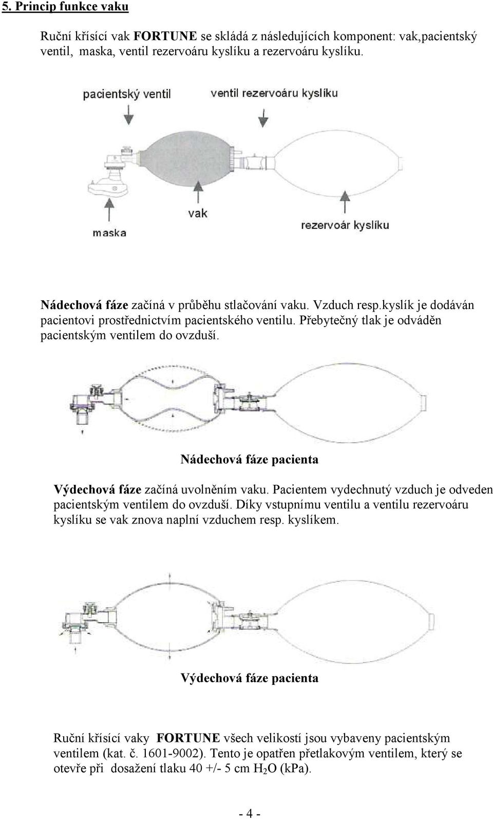 $#)( Výdechová fáze zaíná uvolnním vaku. Pacientem vydechnutý vzduch je odveden pacientským ventilem do ovzduší.