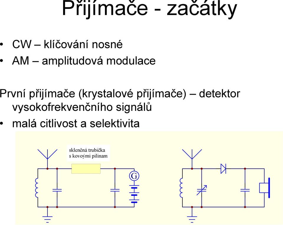 přijímače) detektor vysokofrekvenčního signálů malá