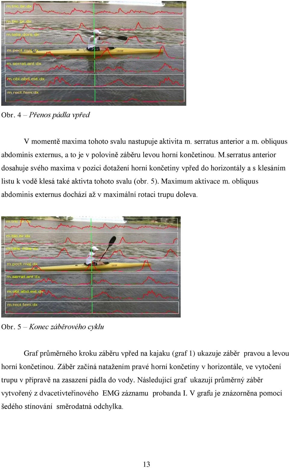 obliquus abdominis externus dochází až v maximální rotaci trupu doleva. Obr.