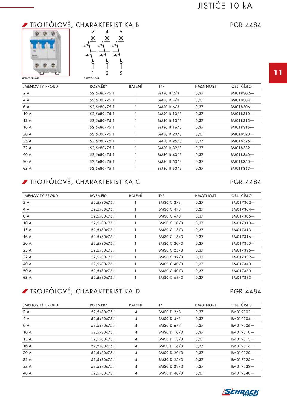 52,5x80x75,1 1 BMS0 B 13/3 0,37 BM018313 16 A 52,5x80x75,1 1 BMS0 B 16/3 0,37 BM018316 20 A 52,5x80x75,1 1 BMS0 B 20/3 0,37 BM018320 25 A 52,5x80x75,1 1 BMS0 B 25/3 0,37 BM018325 32 A 52,5x80x75,1 1