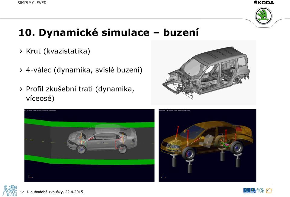 svislé buzení) Profil zkušební trati