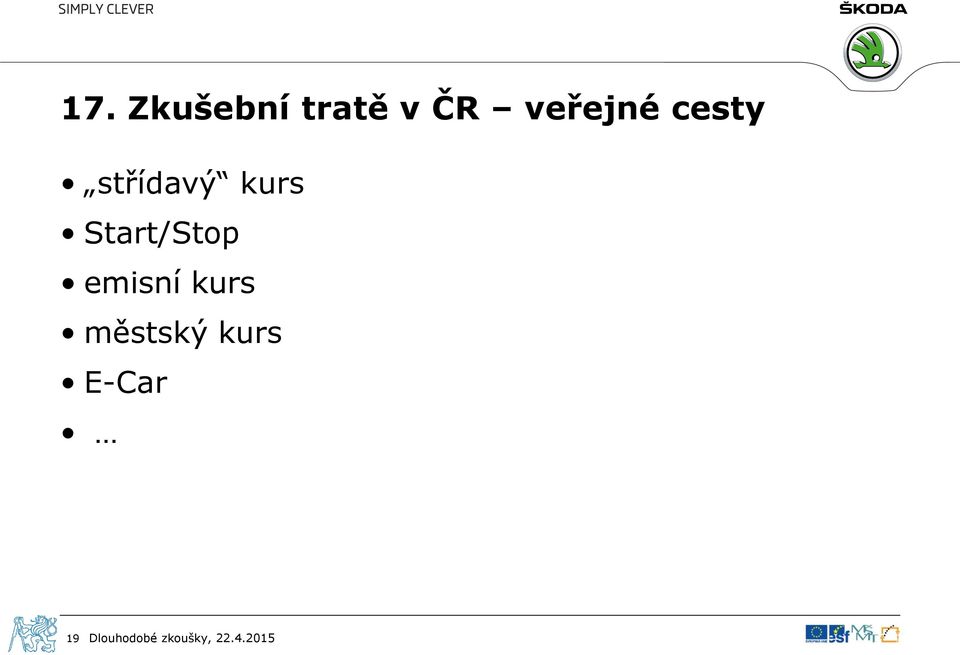 emisní kurs městský kurs E-Car