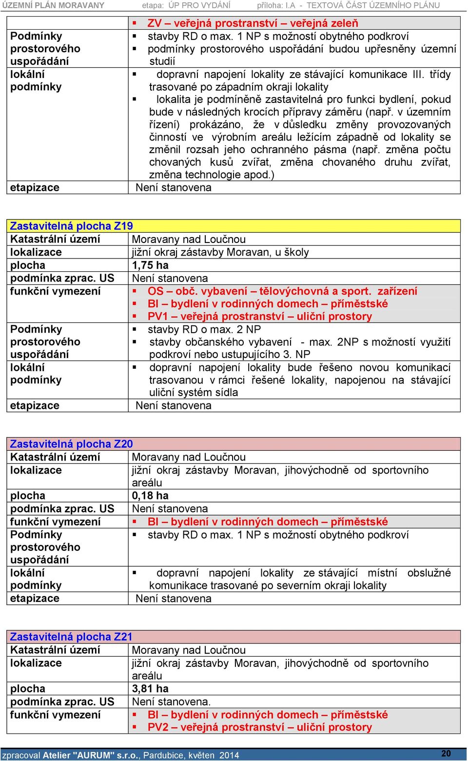 v územním řízení) prokázáno, že v důsledku změny provozovaných činností ve výrobním areálu ležícím západně od lokality se změnil rozsah jeho ochranného pásma (např.