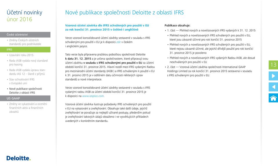 Tato verze byla připravena pražskou pobočkou společnosti Deloitte k datu 31. 12.