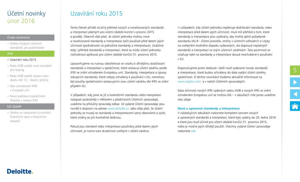 Uvádíme tedy i přehled standardů a interpretací, které se může účetní jednotka rozhodnout aplikovat pro účetní období končící 31. prosince 2015.