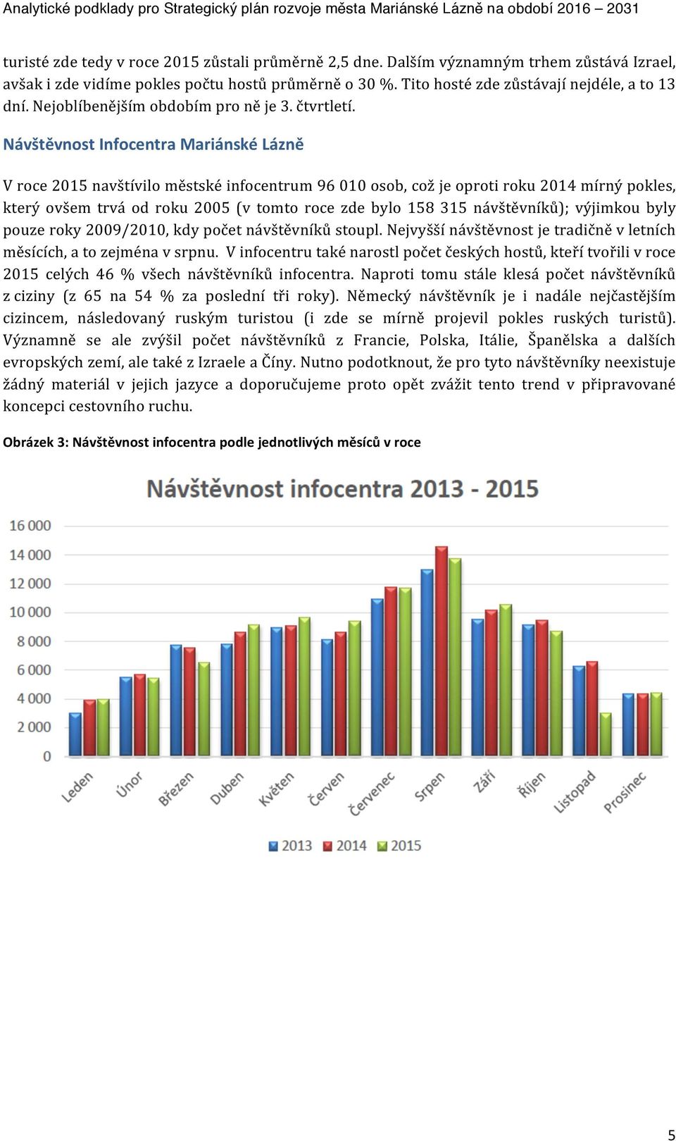 Návštěvnost Infocentra Mariánské Lázně V roce 2015 navštívilo městské infocentrum 96 010 osob, což je oproti roku 2014 mírný pokles, který ovšem trvá od roku 2005 (v tomto roce zde bylo 158 315