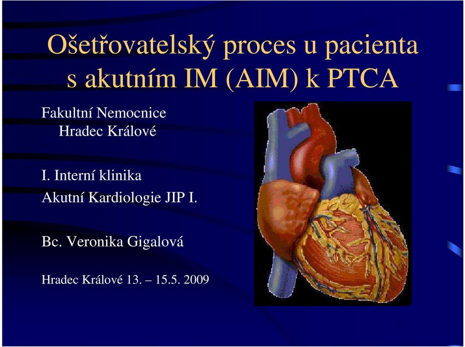 I. Interní klinika Akutní Kardiologie JIP I. Bc.