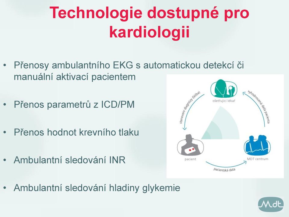 Přenos parametrů z ICD/PM Přenos hodnot krevního tlaku