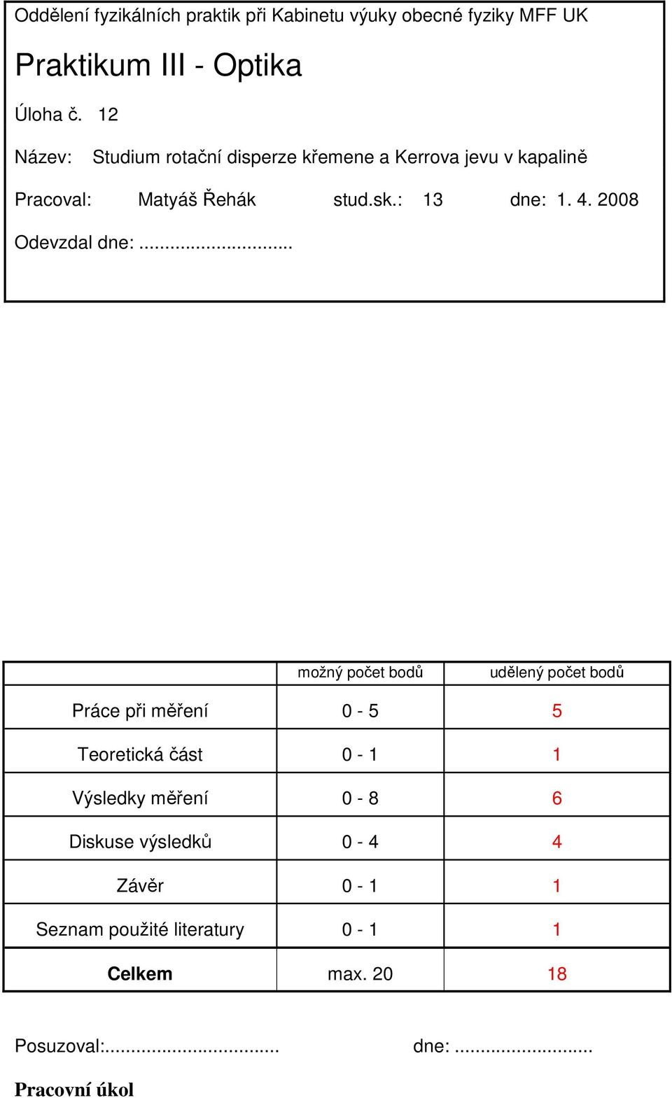 008 Odevzdal dne:.