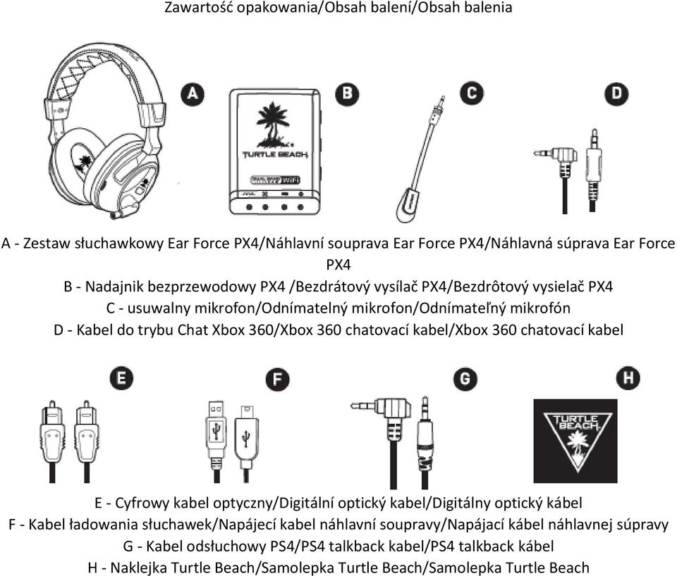 360 chatovací kabel/xbox 360 chatovací kabel E - Cyfrowy kabel optyczny/digitální optický kabel/digitálny optický kábel F - Kabel ładowania słuchawek/napájecí kabel