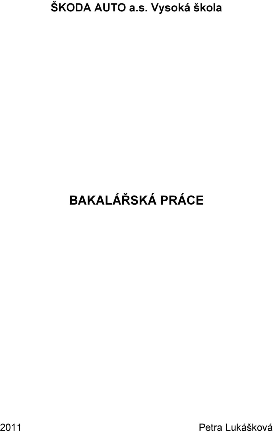 BAKALÁŘSKÁ PRÁCE