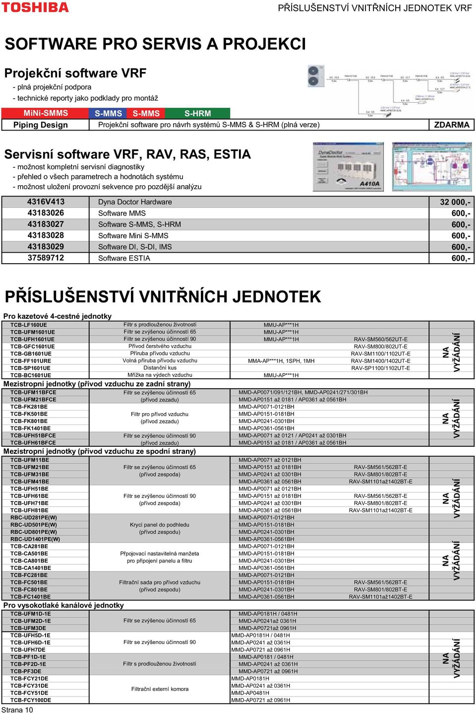 provozní sekvence pro pozd jší analýzu 4316V413 43183026 43183027 43183028 43183029 37589712 Dyna Doctor Hardware 32 000,- Software MMS 600,- Software S-MMS, S-HRM 600,- Software Mini S-MMS 600,-