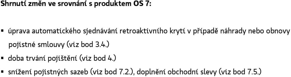 pojistné smlouvy (viz bod 3.4.) doba trvání pojištění (viz bod 4.