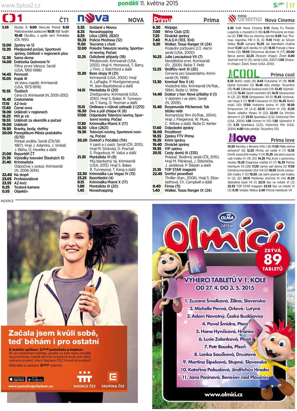 Krimiseriál (USA, 1973-1978) 15.55 Tlusťoch Cena cti. Krimiseriál (N, 2005-2012) 16.45 Cestománie 17.15 AZ-kvíz 17.40 Černé ovce 18.00 Události vregionech 18.25 Míňjevíc 18.