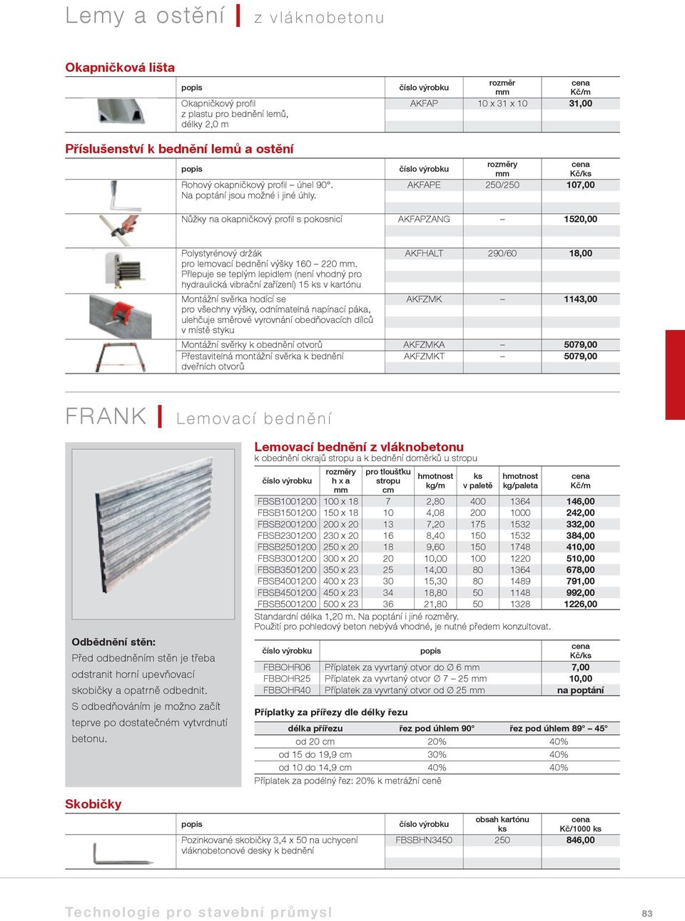 rozěr AKFAP 10 x 31 x 10 31,00 rozěry AKFAPE 250/250 107,00 Nůžky na okapničkový profil s pokosnicí AKFAPZANG 1520,00 Polystyrénový držák pro leovací bednění výšky 160 220.