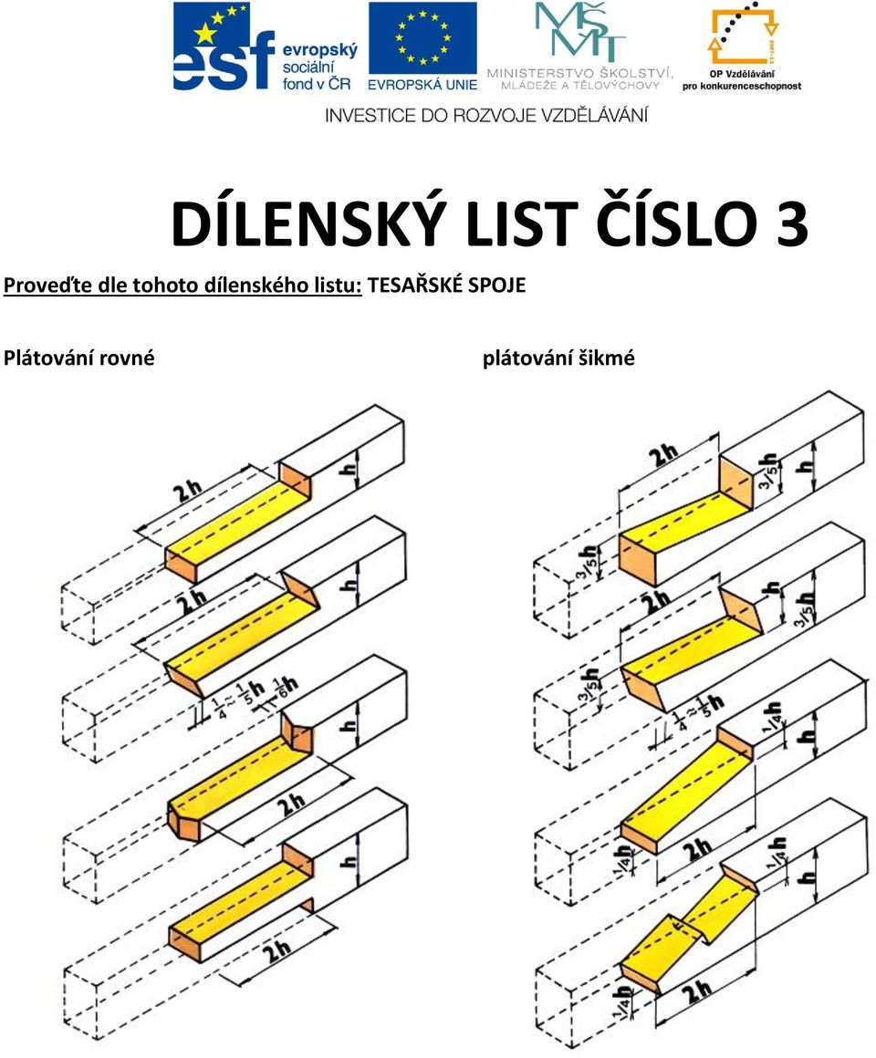 dílenského listu: TESAŘSKÉ