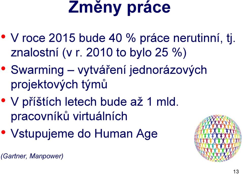 2010 to bylo 25 %) Swarming vytváření jednorázových