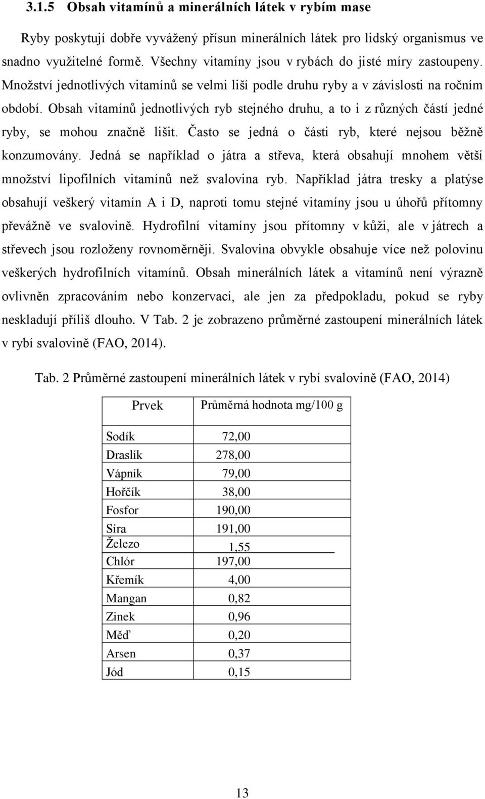 Obsah vitamínů jednotlivých ryb stejného druhu, a to i z různých částí jedné ryby, se mohou značně lišit. Často se jedná o části ryb, které nejsou běžně konzumovány.