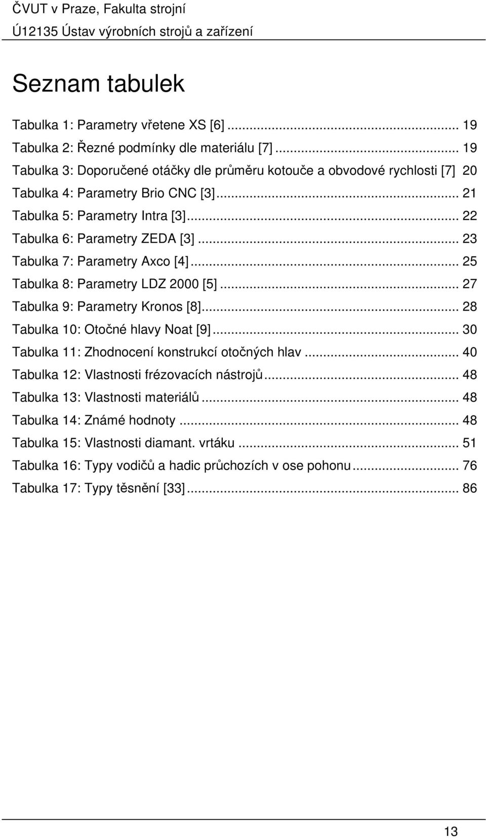 .. 23 Tabulka 7: Parametry Axco [4]... 25 Tabulka 8: Parametry LDZ 2000 [5]... 27 Tabulka 9: Parametry Kronos [8]... 28 Tabulka 10: Otočné hlavy Noat [9].