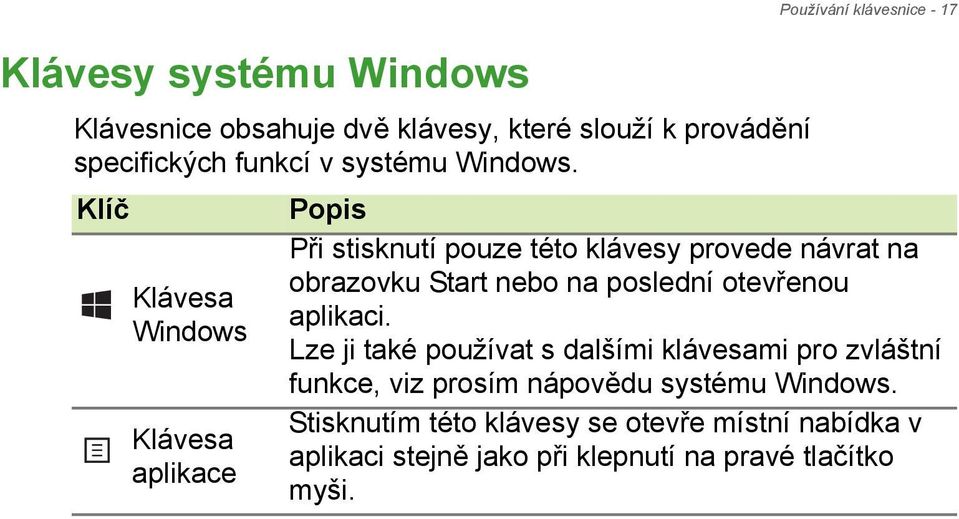 obrazovku Start nebo na poslední otevřenou aplikaci.