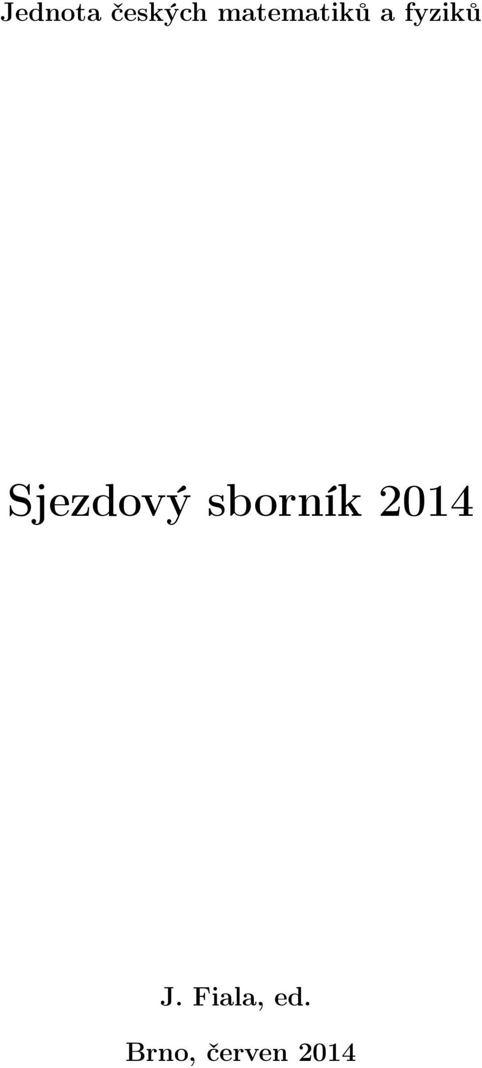 Sjezdový sborník 2014