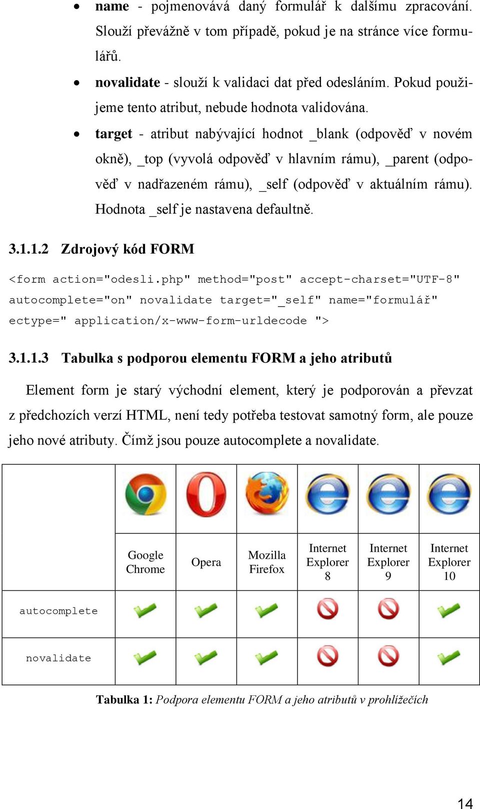 target - atribut nabývající hodnot _blank (odpověď v novém okně), _top (vyvolá odpověď v hlavním rámu), _parent (odpověď v nadřazeném rámu), _self (odpověď v aktuálním rámu).