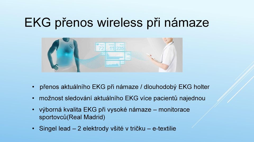 pacientů najednou výborná kvalita EKG při vysoké námaze monitorace