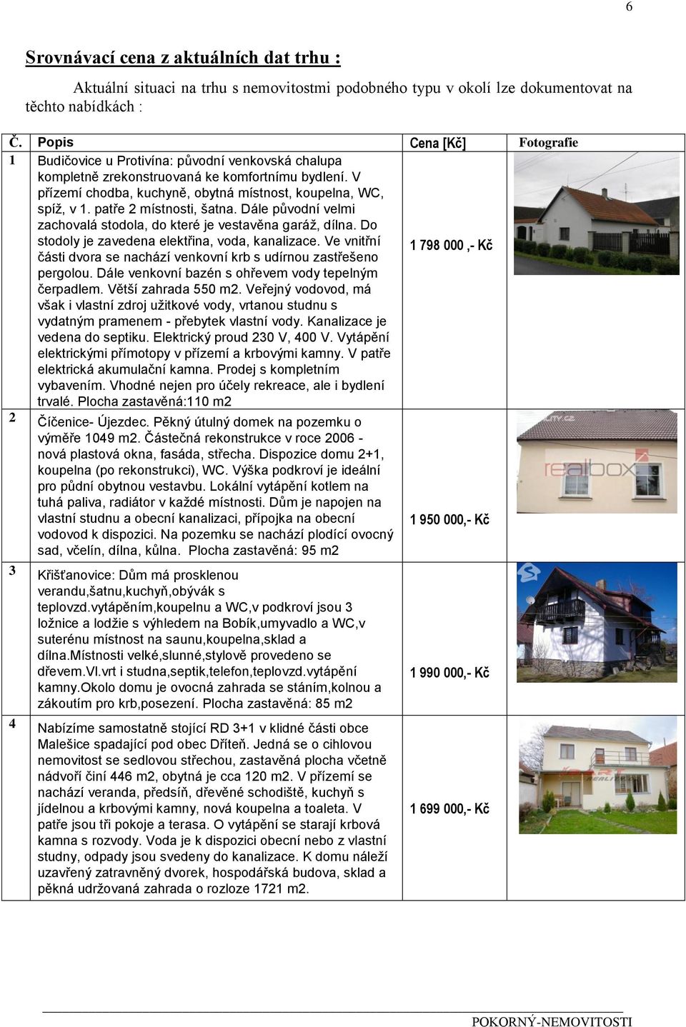 patře 2 místnosti, šatna. Dále původní velmi zachovalá stodola, do které je vestavěna garáž, dílna. Do stodoly je zavedena elektřina, voda, kanalizace.